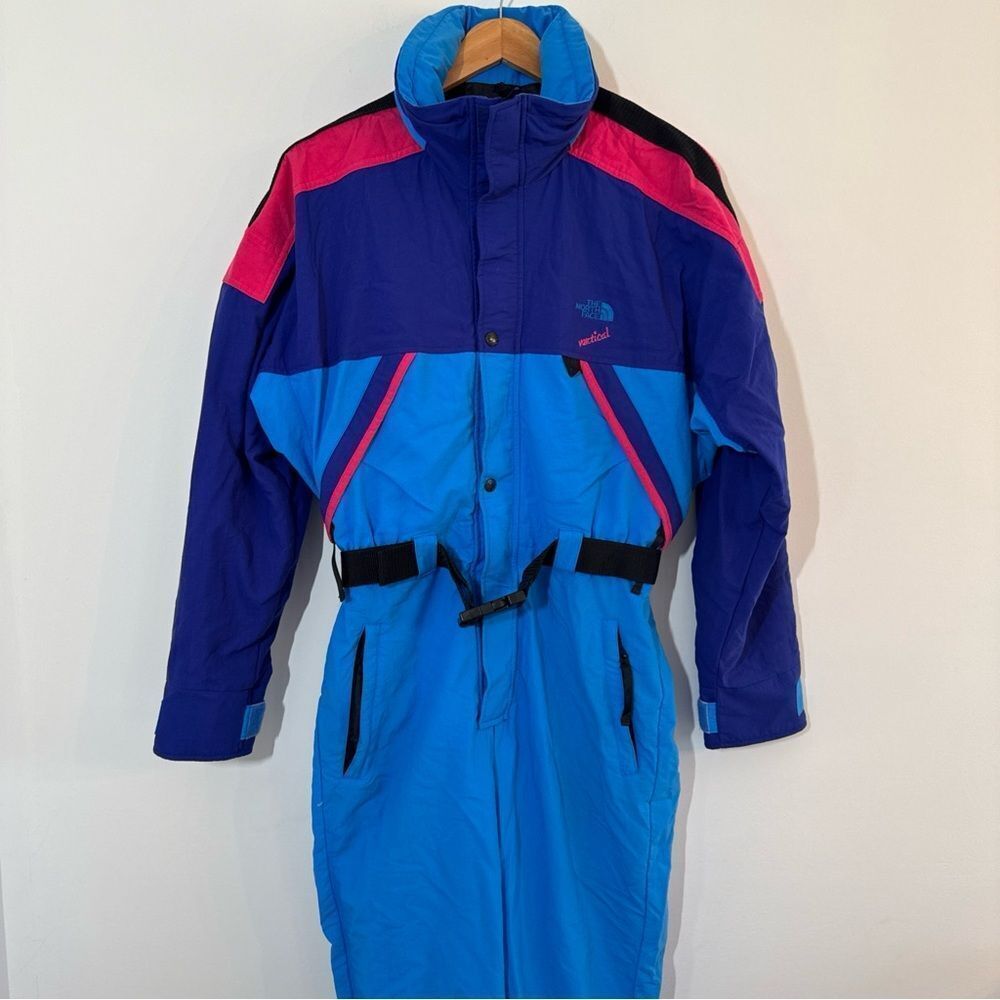 80s 90’s North Face Women’s Gortex Ski Suit Pink Teal Blue Size M-S RARE!